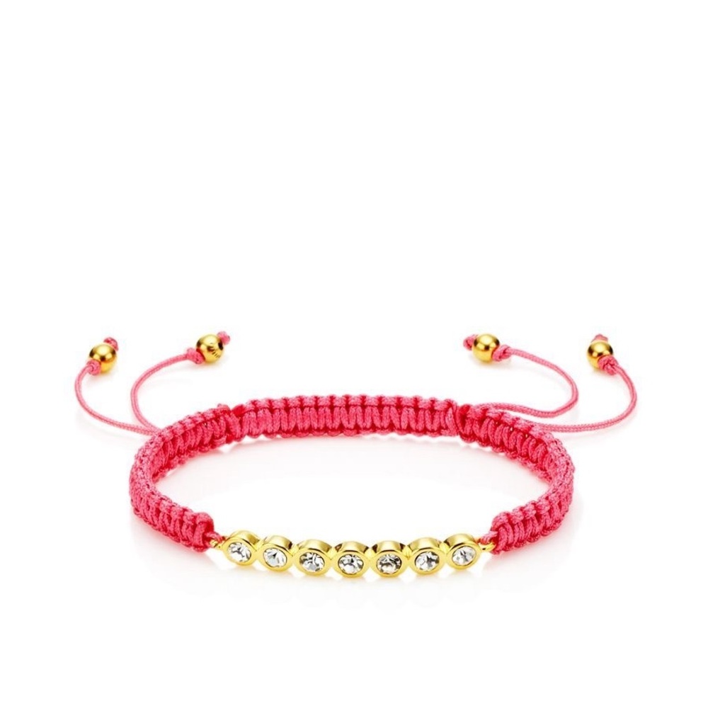 Juicy Couture Orange Rope Gold Tone Crystal Friendship Adjustable Bracelet NWT